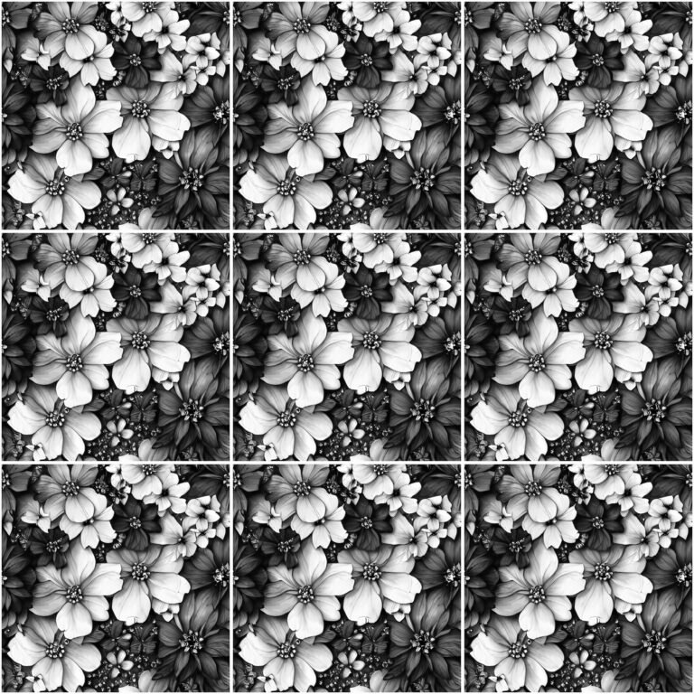 Black And White Flowers