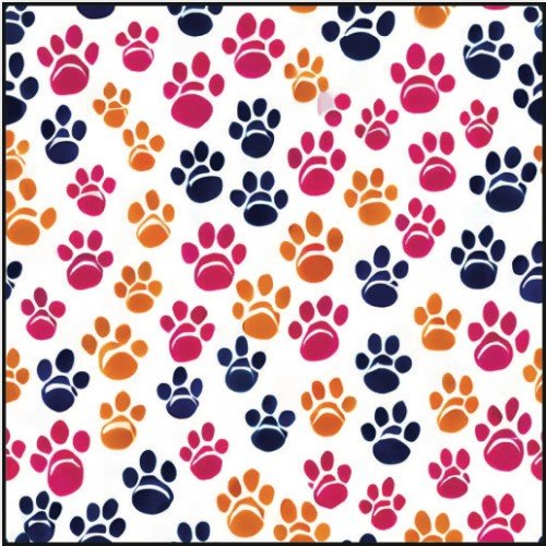 Paw Prints Tile Pattern in Coloured